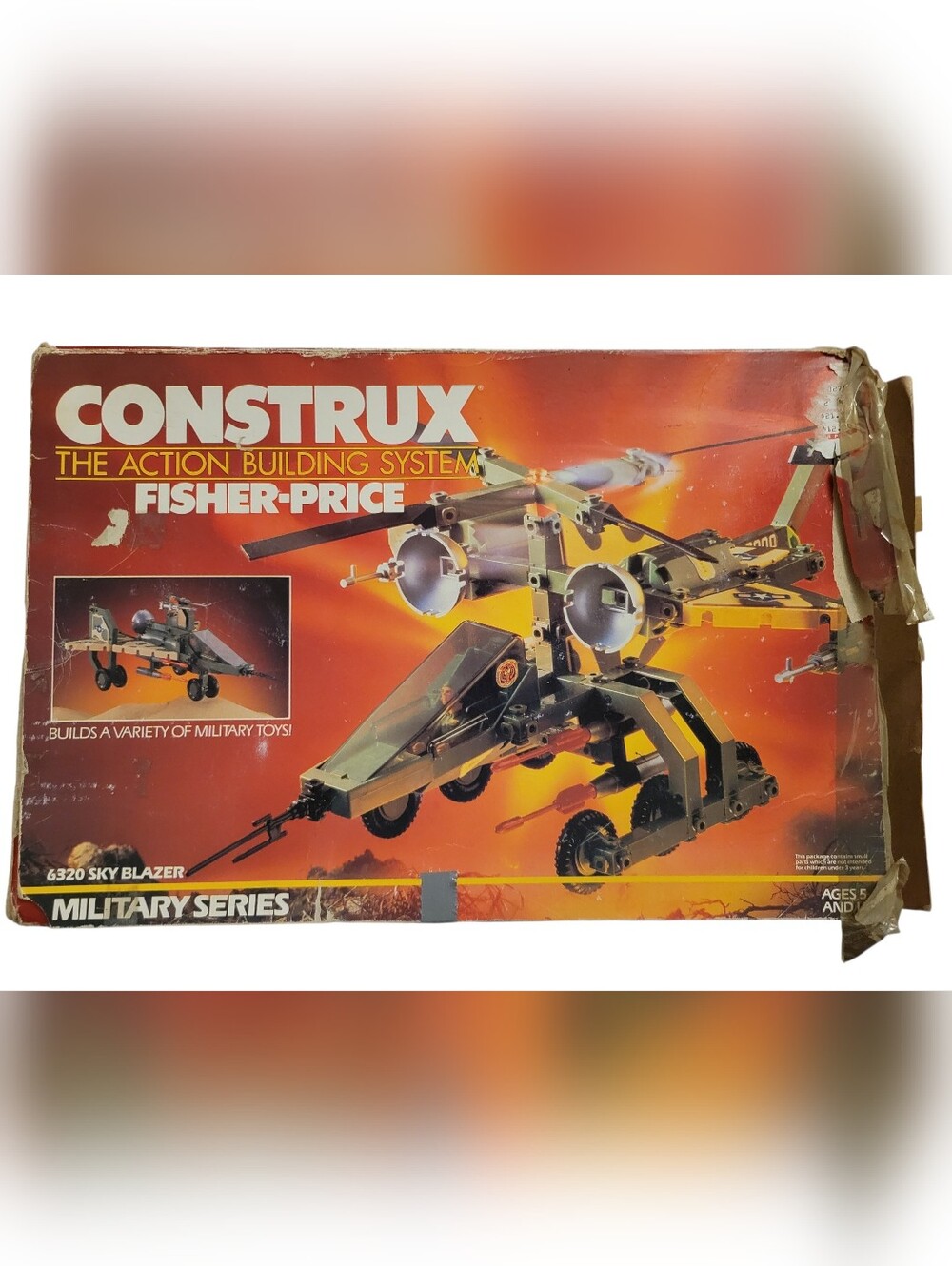 Vintage Fisher-Price Construx Sky Blazer Building Set - Orange, Black, Yellow